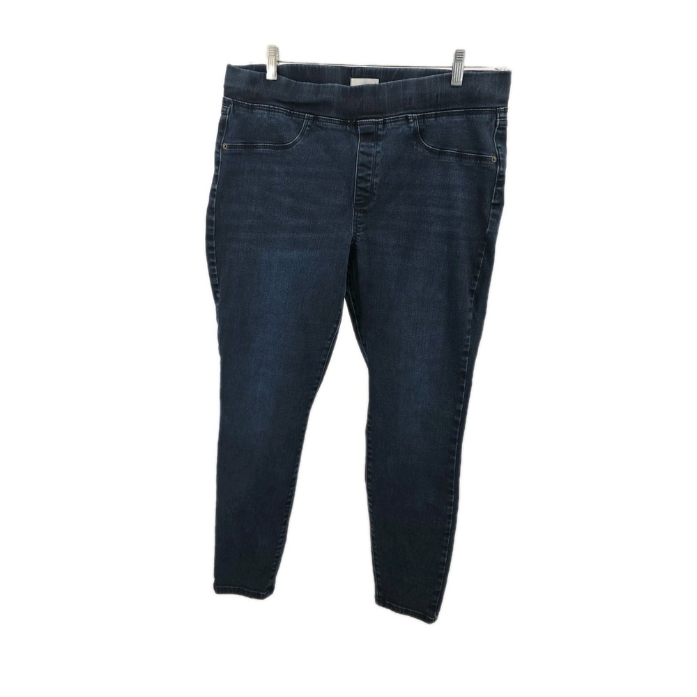Universal Thread High Rise Pull On Jegging Size 16 / 33R Dark Blue Skinny Pants